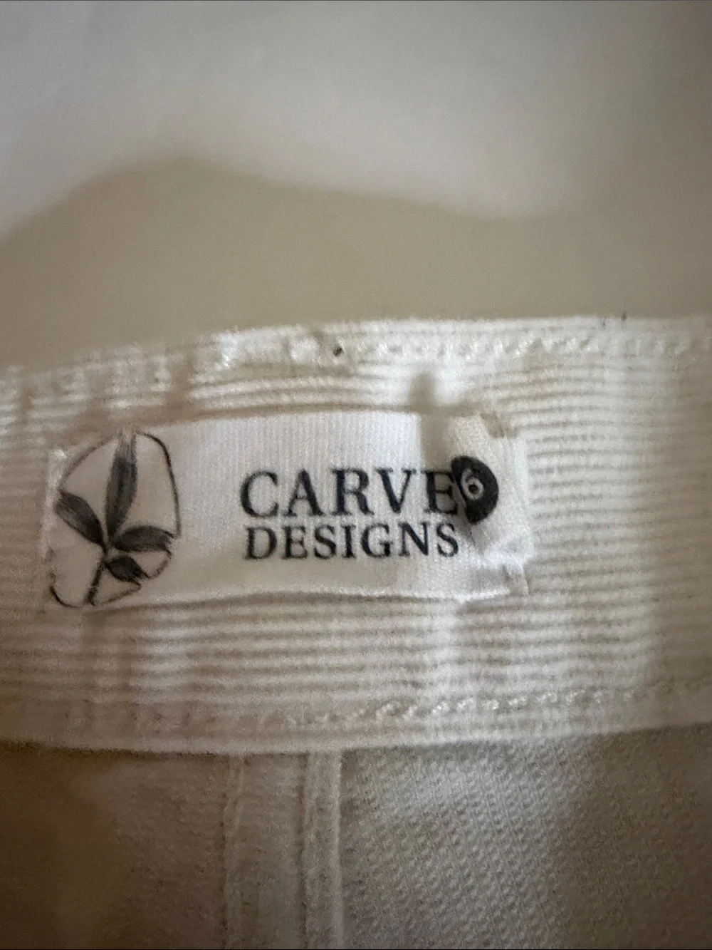 Carve  Designs Women’s White Denim Cutoff corduroy  Shorts with Frayed Hem